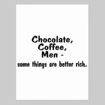 Chocolate Coffee Men Some Things Are Better Rich postcards