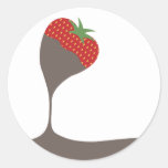 chocolate covered dipped strawberry kitchen gift t round sticker