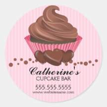 Chocolate Cupcake Bakery Stickers