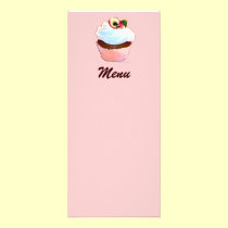 Chocolate Cupcake with Pansy Menu rack cards