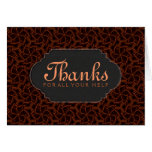 Chocolate Flower Swirl Thank You Custom Card