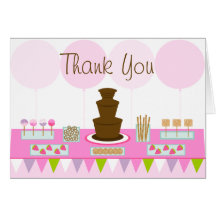 Chocolate Fountain Party Thank You Card