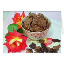 Chocolate ice cream greeting cards