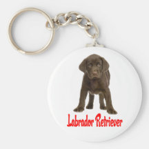 Chocolate Labrador Retriever Puppy Dog Keychain
