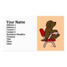 Chocolate Labrador Student 1 Cartoon Business Card Templates