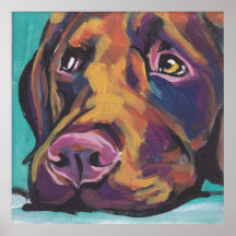 Chocolate Labraor Retriever Pop Art Print