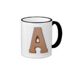 Chocolate letter a mugs