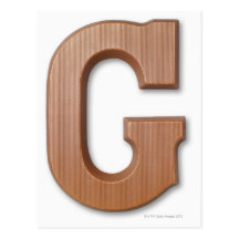 Chocolate letter g post cards