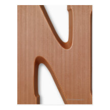 Chocolate letter n postcards