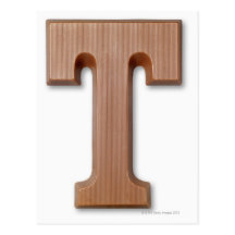 Chocolate letter t postcard