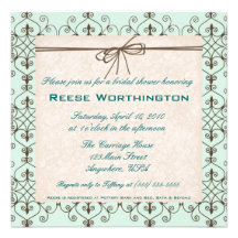 Chocolate & Mint Bridal Shower Invite