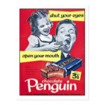 Chocolate Penguin Vintage Ad Post Cards