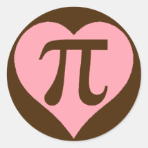 Chocolate Pi Heart Stickers