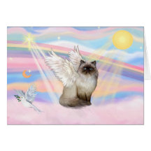 Chocolate Point Himalayan Cat  Angel Greeting Cards