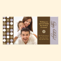 Chocolate Polkadots Holiday Photocard (lavender) photo cards