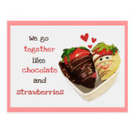 Chocolate & Strawberries Wedding Proposal Postcard