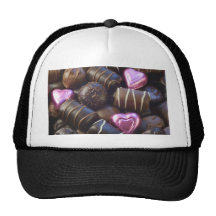 chocolates with pink foil hats