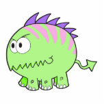 chompy spikey green pet monster photo cutout