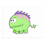 chompy spikey green pet monster post card