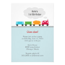 Choo Choo Train Birthday Party Invitation