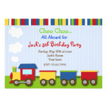 Choo Choo Train Trains Birthday Party Invitations