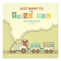 Choo Choo Train TY Square Custom Invites