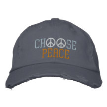 Choose Peace Embroidered Baseball Caps