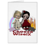 Choose Wisely Angel Devil Girls Card
