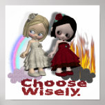 Choose Wisely Angel Devil Girls Posters