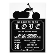 Chopper Motorcycle Biker Custom  Wedding Invite