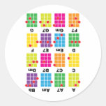 Chord Cheat Tee White Round Stickers