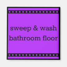 chore chart magnet - sweep & wash bathroom floor