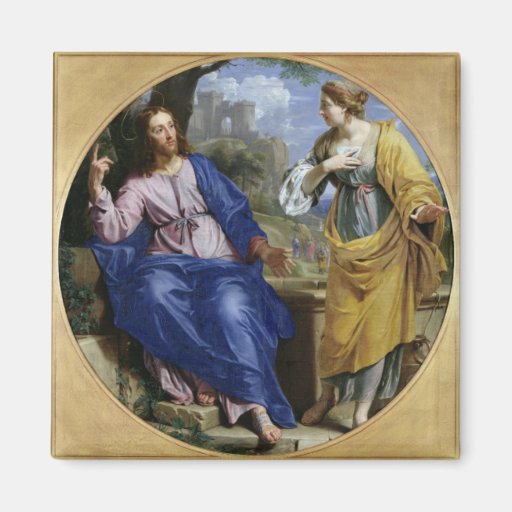 Christ and the Woman of Samaria Refrigerator Magnet