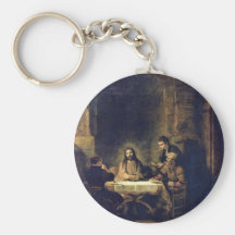 Christ At Emmaus By Rembrandt Harmensz. Van Rijn Keychain