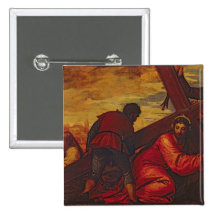 Christ Sinking under the Weight of the Cross Button