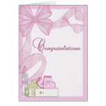 Christening Baptism Pink Congratulations Card