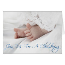 Christening Invitation for Baby Boy Scroll Down Greeting Card