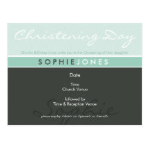 CHRISTENING INVITE :: simply groovy 5 Post Card