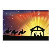 Christian Christmas Nativity Scene Postcard