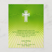 Christian Cross on green background Custom Flyer