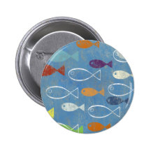 Christian Fish Art Pinback Button