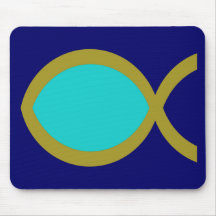 Christian Fish Symbol Mouse Pads