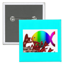 Christian Fish Symbol - Rainbow Ocean Pins