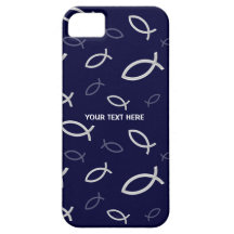 Christian Fish Symbols on blue background