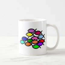 Christian Fish Symbols -Rainbow School Coffee Mugs