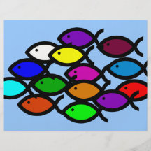 Christian Fish Symbols -Rainbow School Full Color Flyer