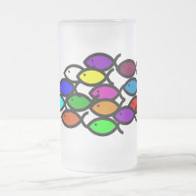 Christian Fish Symbols -Rainbow School Mugs