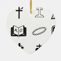 Christian religious signs and symbols christmas tree ornaments