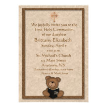 Christian Teddy Bear Invitation