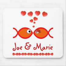 Christian Valentine Symbols - Orange v1 Mouse Mats